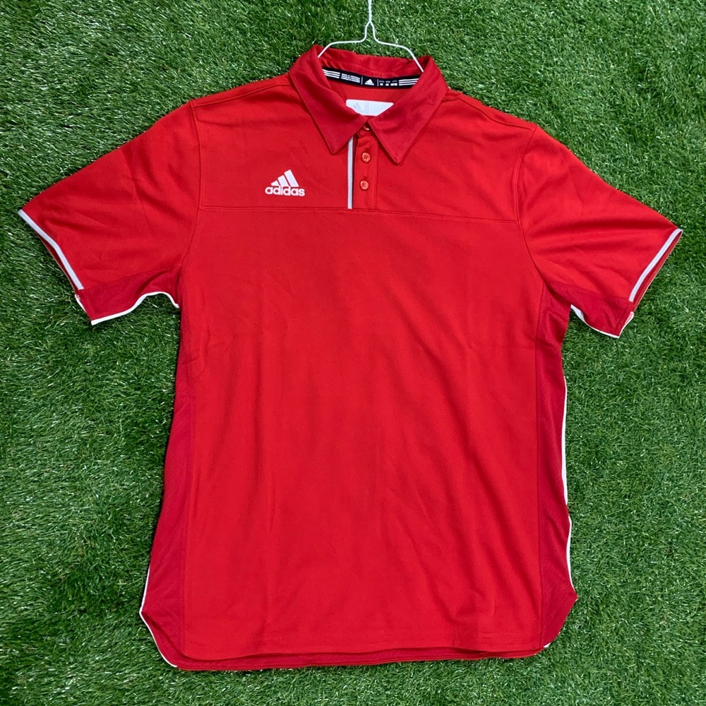 Adidas red sport polo